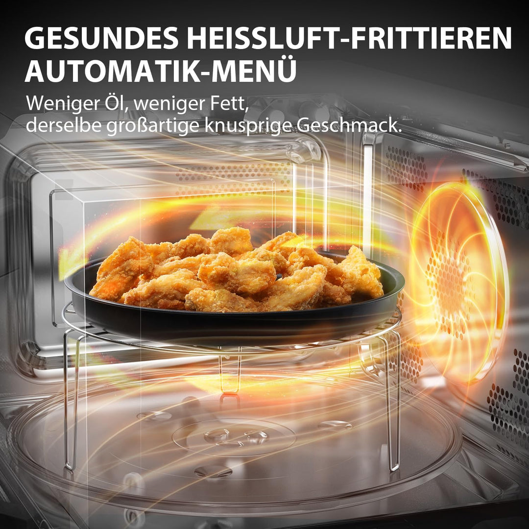 Toshiba MW3-AC26SFI(MG) Mikrowelle mit Grill und Heissluft 6-in-1 Mikrowellenherd mit Dampfgarer 26L