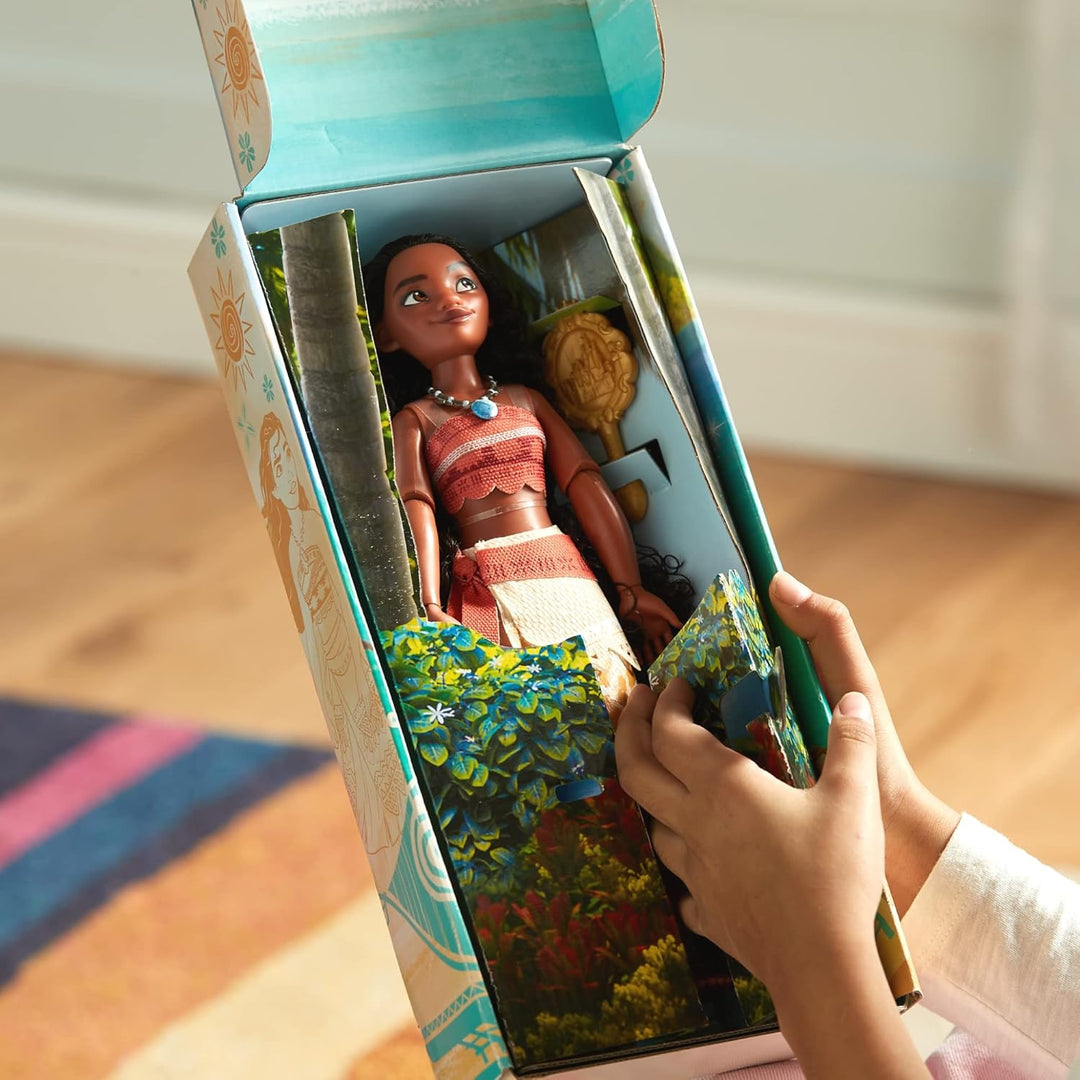 Disney Store Offizielle Vaiana-Puppe für Kinder, 26,5 cm, vollbewegliche Puppe im klassischem Outfit