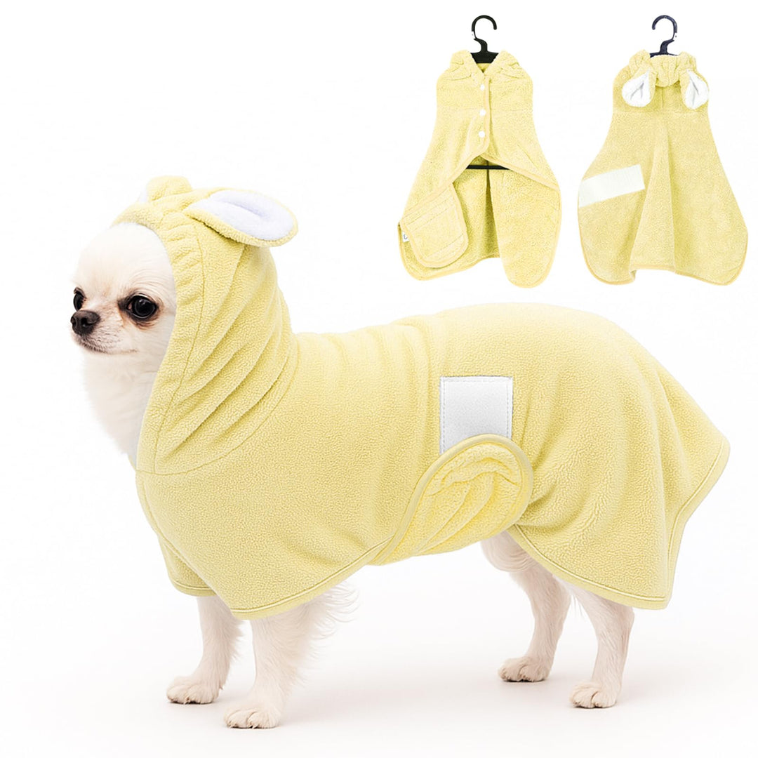 Haustier-Bademantel, Handtuch für Hunde und Katzen, super saugfähig, niedliches Hunde-Badetuch, Kapu