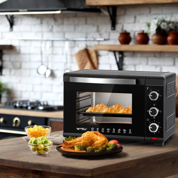 WOLTU Mini Backofen 25 Liter, 1500 Watt Toasterofen | Pizzaofen | Krümelblech mit Timer Minibackofen