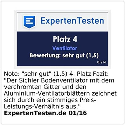 Sichler Haushaltsgeräte starker Ventilator: Vollmetall-Bodenventilator, 3 Geschwindigkeitsstufen, 10