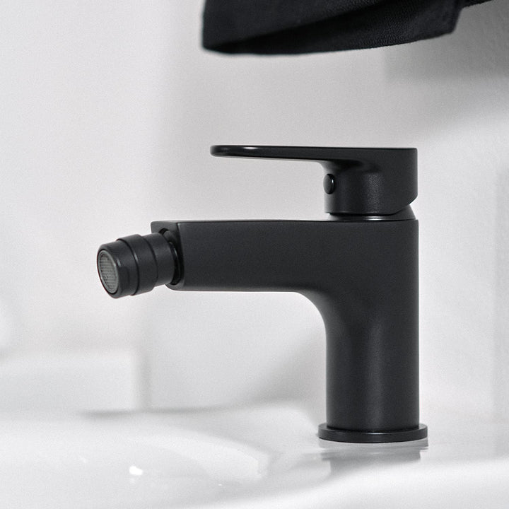 Ideal Standard BC705XG Cerafine O Bidetarmatur mit Zugknopf-Ablaufgarnitur Silk Black, Silk Black
