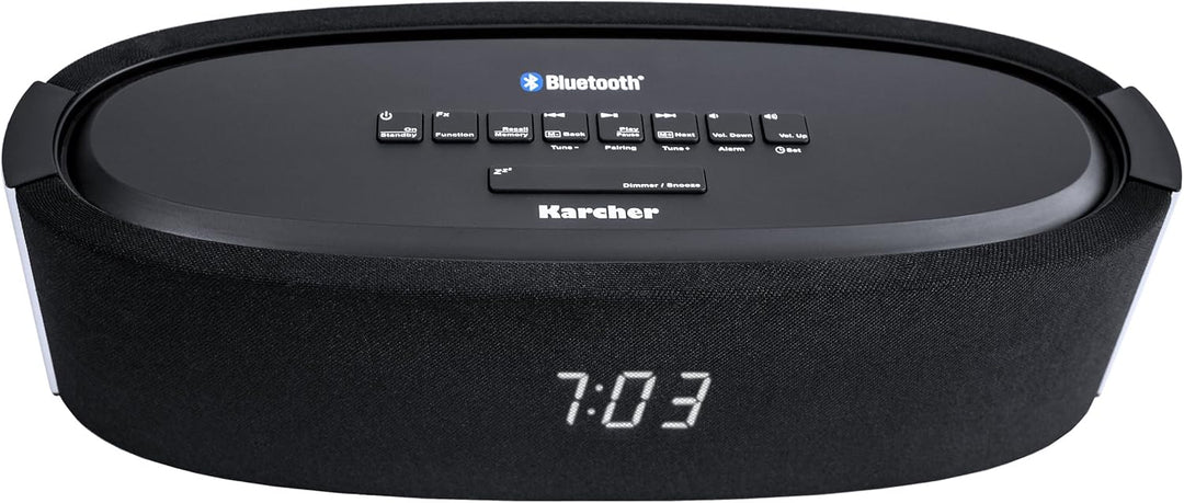 Karcher UR 1320BT Bluetooth-Uhrenradio (PLL-FM-Radio, Weckfunktion, AUX-IN) schwarz