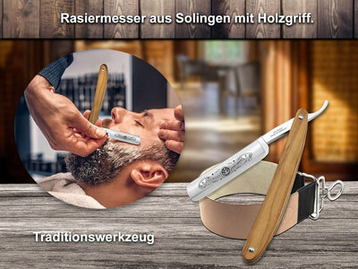 Solinger Premium Rasiermesser-Set für Herren Rasiermesser aus Solingen Made in Germany mit Tradionel