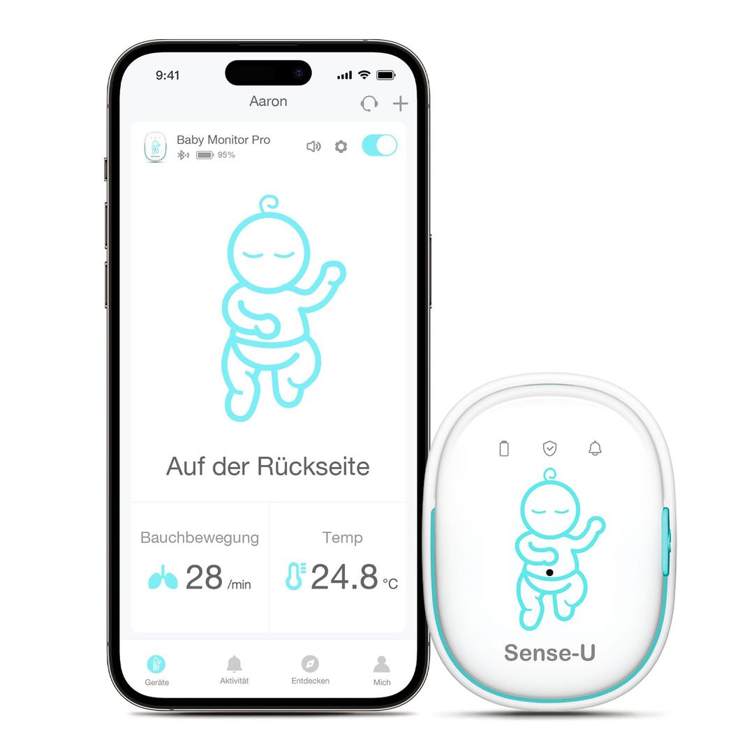 Sense-U Pro Smart Babyphone, Bewegungsmonitor, verbindet Sich direkt mit Ihrem Smartphone und verfol