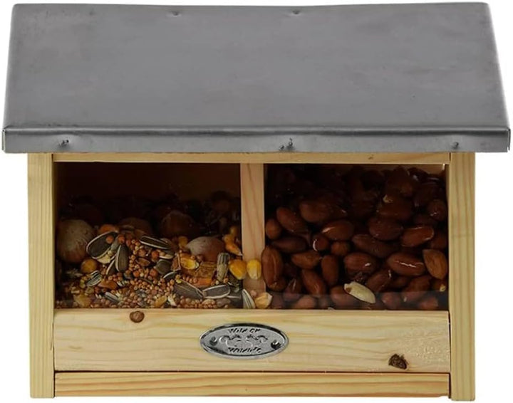 Esschert Design Eichhörnchen Futterhaus doppelt aus, 25,3 x 17,6 x 18,7 cm, Nistkasten, Futterstatio