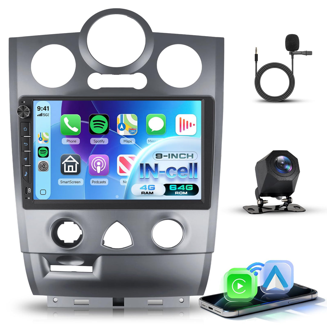 Rimoody 4G+64G Autoradio Android für Renault Megane 2 2002-2008 9 Zoll IN-Cell Radio Wireless Carpla