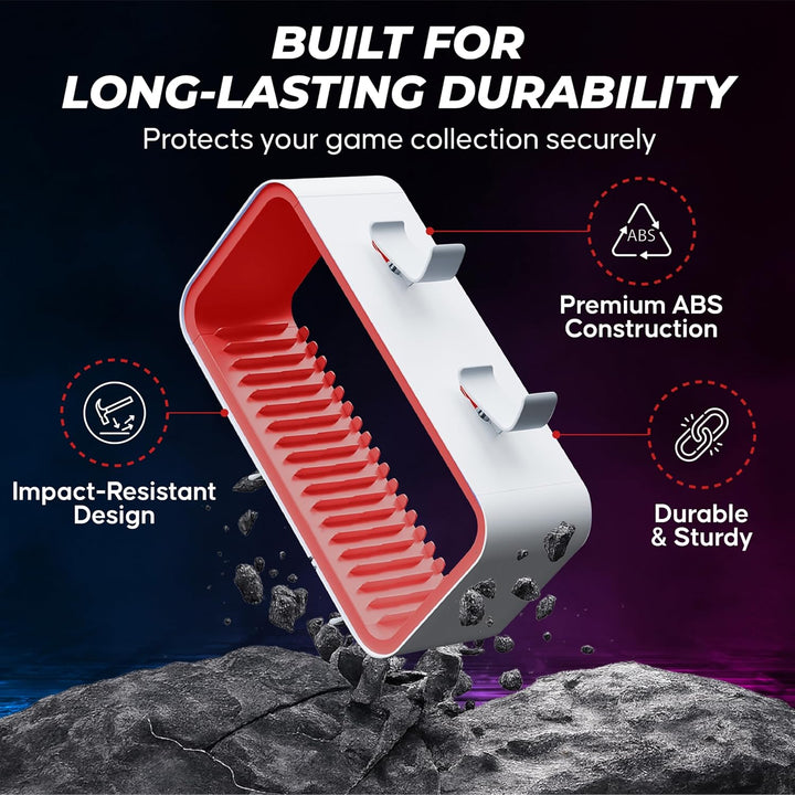 Universal Games Storage Tower Pro - Bis zu 18 Spiele - Mit Controller Halterung für bis zu 4 Gamepad