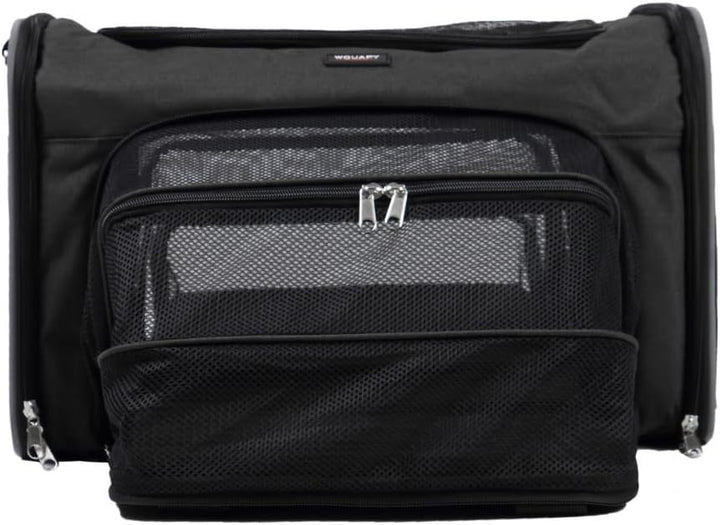 Wouapy Hundetragetasche für Hunde, Schwarz Schwarz L 45 x l 25 x H 28 cm, Schwarz L 45 x l 25 x H 28