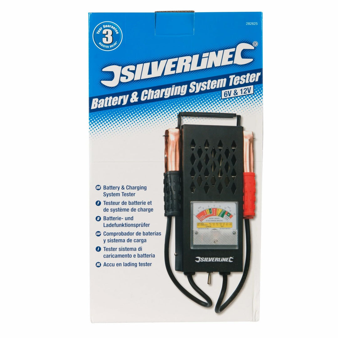 Silverline 282625 Batterie- und Ladefunktionsprüfer 6 V u. 12 V