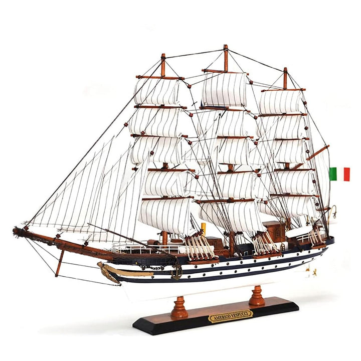 YLME Schiffsmodell aus Holz Amerigo Vespucci Segelboot Modell aus Massivholz Segelboot aus Holz Naut