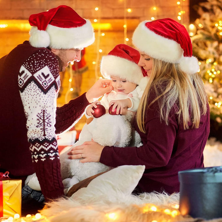 Weihnachtsmütze Nikolausmütze Damen Herren plüsche weihnachtsmann mütze Erwachsene Kinder Baby Rote