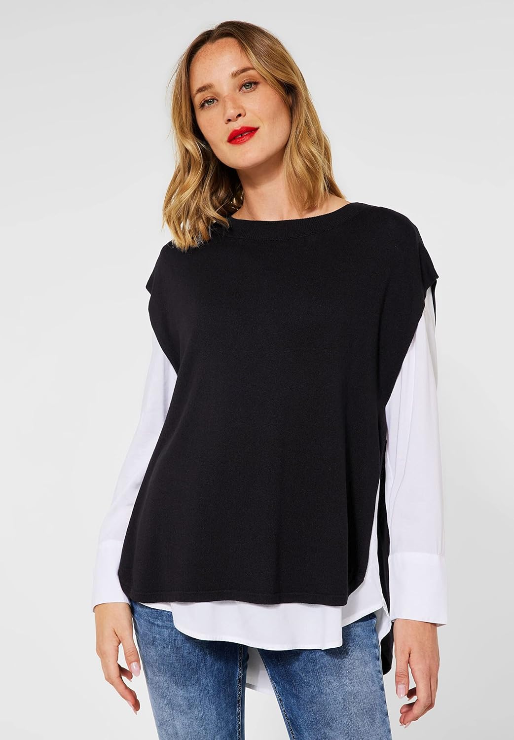 Street One Damen Poncho S Schwarz, S Schwarz