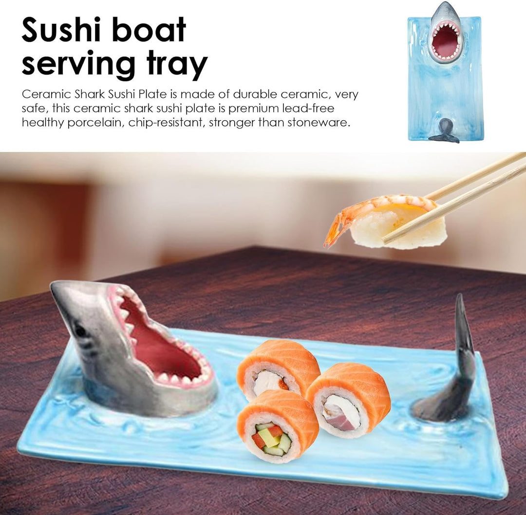 Generisch Hai-Sushi-Teller, Hai-Keramik-Sushi-Teller, Shark Sushi Teller Keramik Sushi Teller, Shark