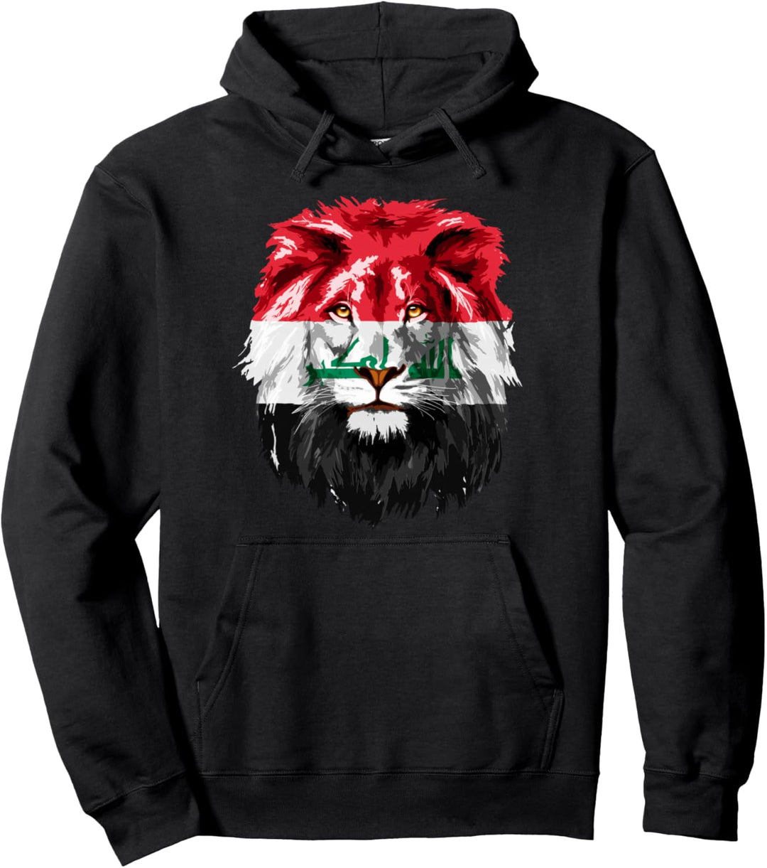 Irak Flagge Irak Pride Löwe Gesicht Irak Flagge Pullover Hoodie