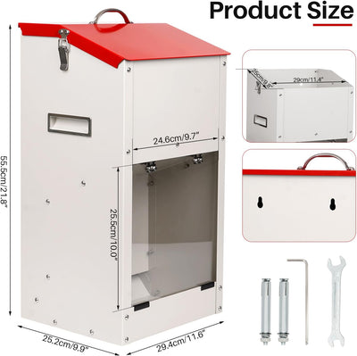 Svauoumu Futterautomat für Hunde - Fassungsvermögen 11 kg, mit Deckel Zum Schutz des Futters, Nageti