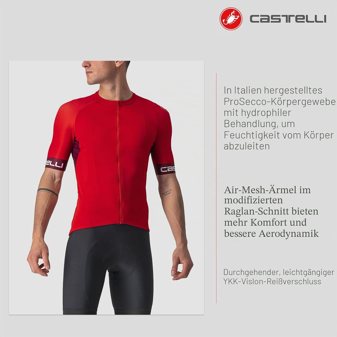 CASTELLI Herren Entrata Vi Jersey Sweatshirt XXL Rot, XXL Rot