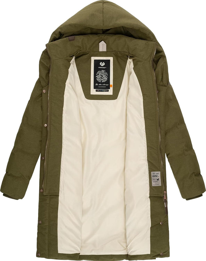 Ragwear Damen Warmer Wintermantel Steppmantel wasserdicht mit Kapuze Natalka Melange Intl XS-6XL XL