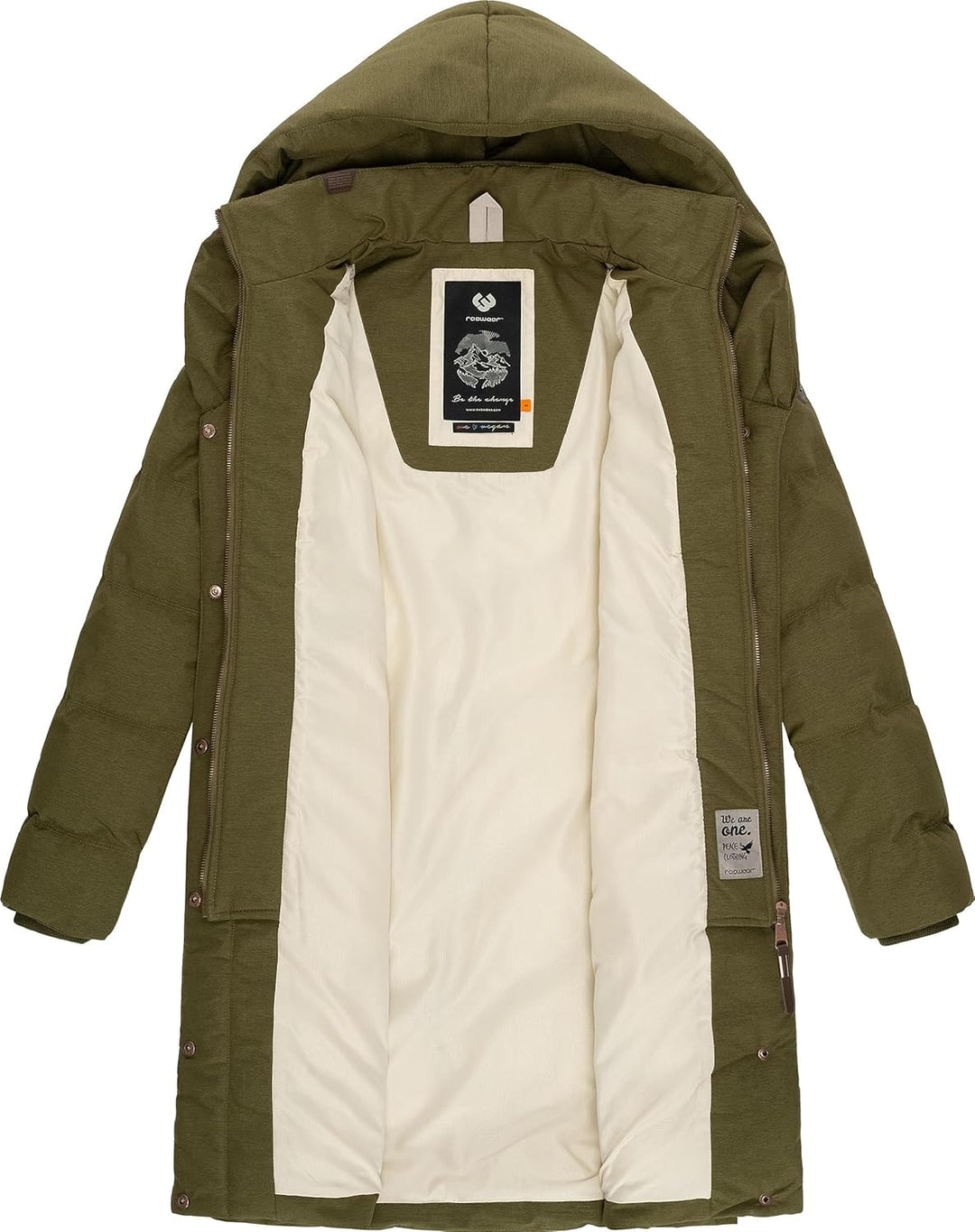 Ragwear Damen Warmer Wintermantel Steppmantel wasserdicht mit Kapuze Natalka Melange Intl XS-6XL XXL