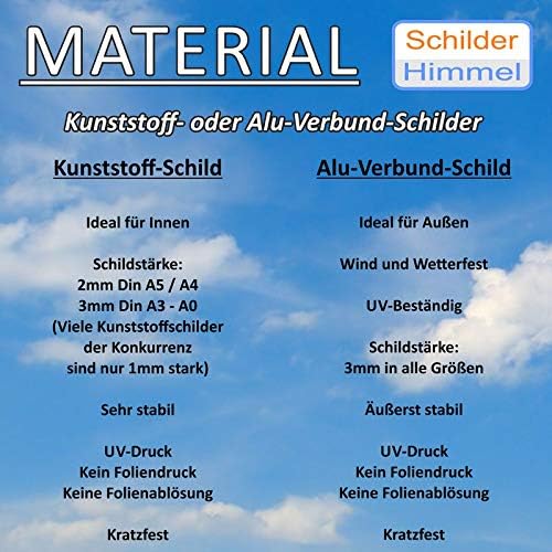 SCHILDER HIMMEL anpassbares Wegweiser Restaurant Schild 59x42cm Kunststoff mit Klebestreifen, Eingan