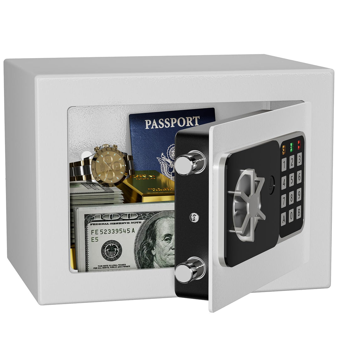 Digitaler Safe 6,8 l, kleiner Tresor für Zuhause, elektronische Sicherheitskassette, Wandtresor fürs