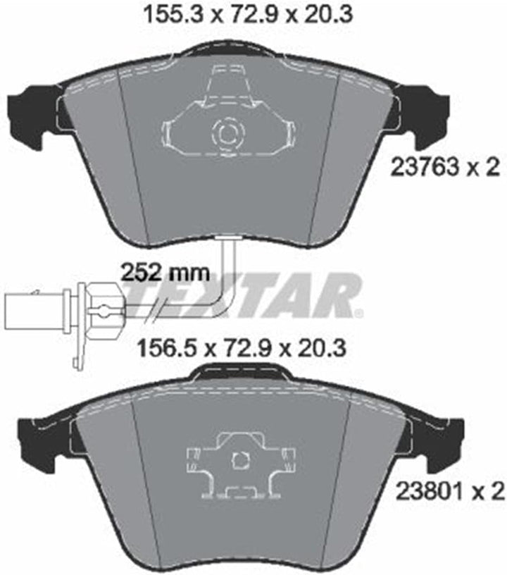 Textar 2376302 Bremsbelagsatz, Scheibenbremse