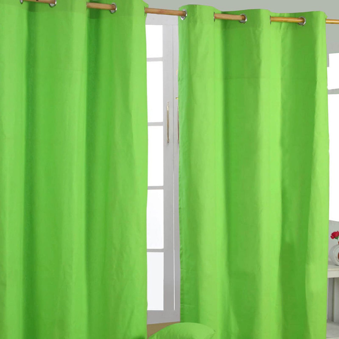 Homescapes Ösenvorhang Blickdicht grün Dekoschal 2er Set Plain Colour Breite 137 x Länge 182 cm Vorh