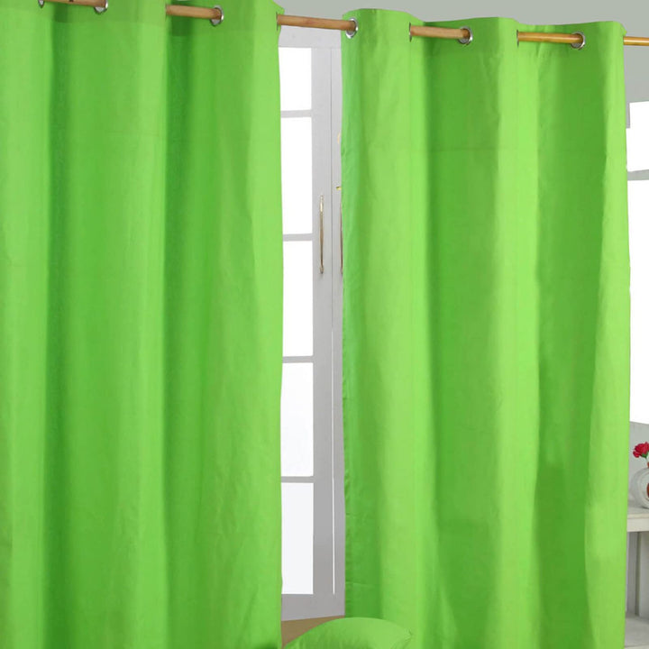 Homescapes Ösenvorhang Blickdicht grün Dekoschal 2er Set Plain Colour Breite 137 x Länge 182 cm Vorh