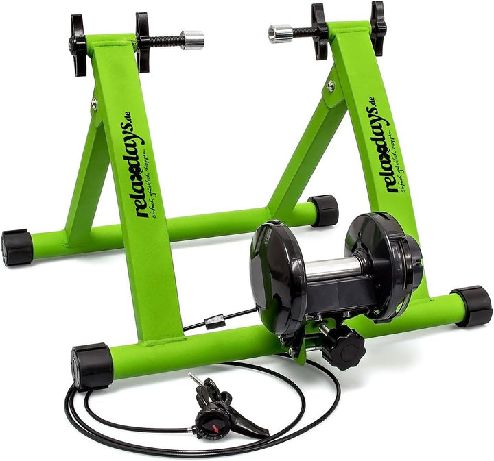 Relaxdays Fahrrad Rollentrainer inkl. Schaltung mit 6 Gänge für 26-28", bis zu 120 Kg belastbar, Hei