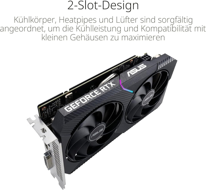 ASUS Dual GeForce RTX 3050 V2 OC Edition 8GB GDDR6 Gaming Grafikkarte (Nvidia RTX3050 V2, PCIe 4.0,