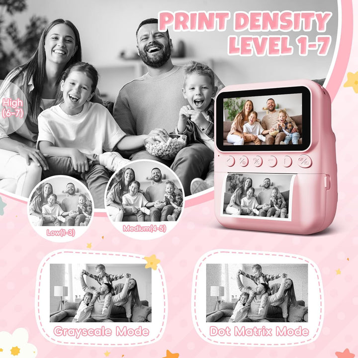 CalineGam Sofortbildkamera Kinder, 3,0 Zoll Bildschirm 48MP Kinderkamera Sofortbildkamera mit 32 GB-