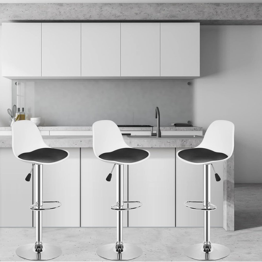 DDMINE 8er Set Barhocker mit Polster Gepolsterter Drehhocker mit Luftheber-Design, Kunstleder Barstu