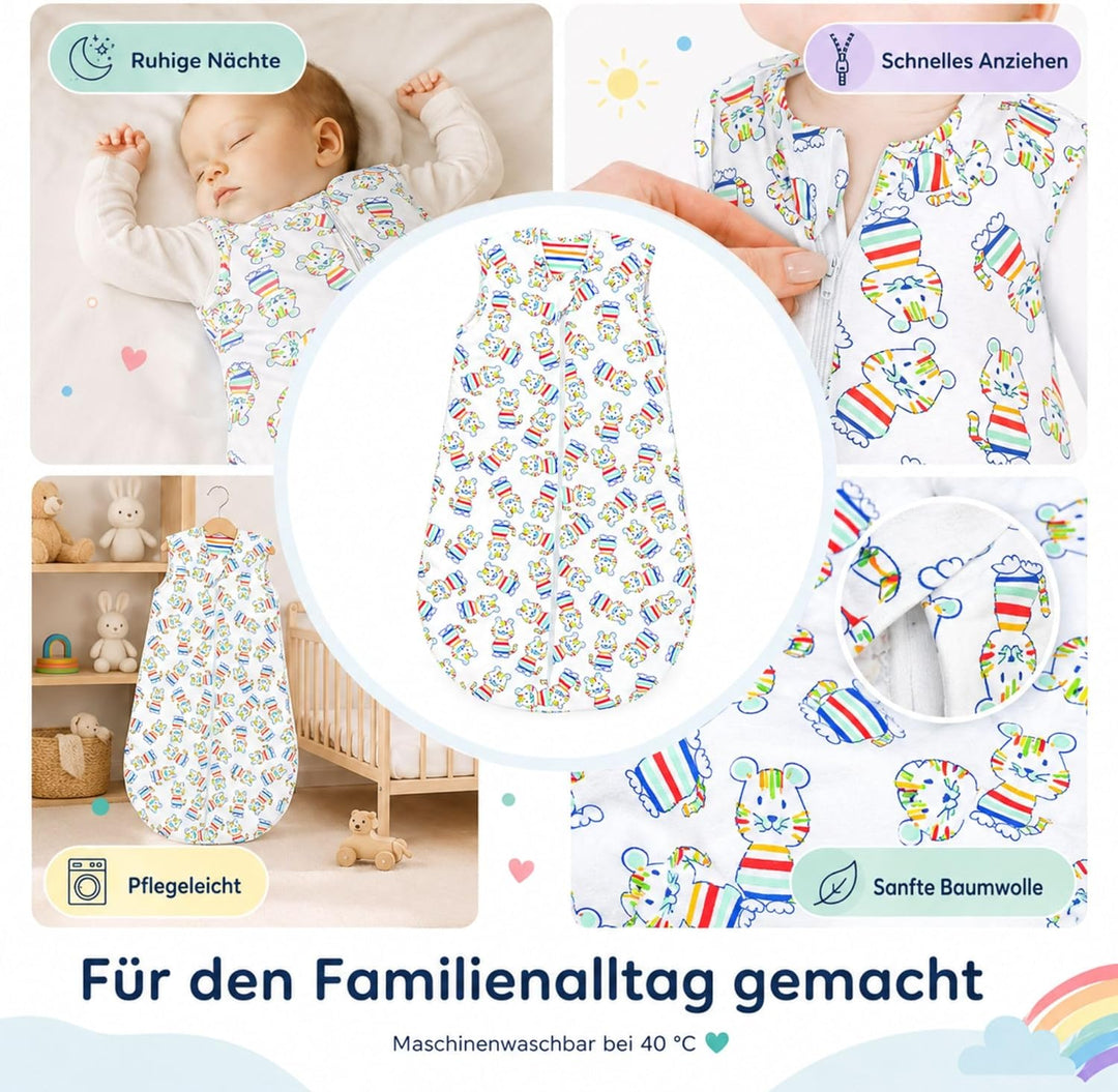 Set Odenwälder Sommerschlafsack & Stoffwindel von Kinderhaus Blaubär | Baby Schlafsack Flauschig & W