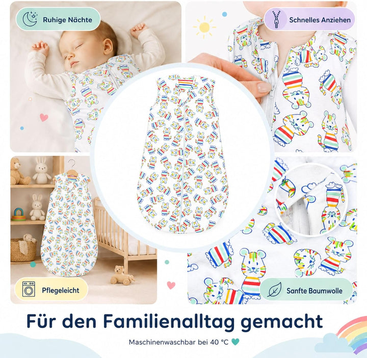 Set Odenwälder Sommerschlafsack & Stoffwindel von Kinderhaus Blaubär | Baby Schlafsack Flauschig & W