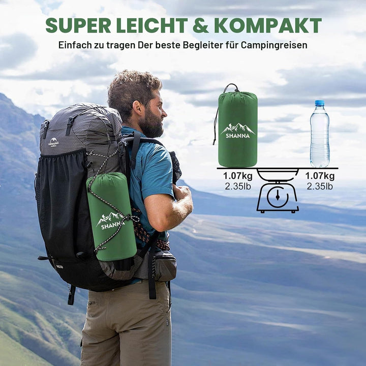 SHANNA Isomatte Outdoor Camping Luftmatratze: Ultradicke 12cm Aufblasbare Schlafmatte mit Fusspresse
