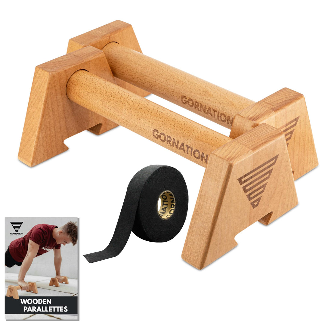 GORNATION Wooden Parallettes für Liegestütze, Liegestützgriffe aus Holz, Calisthenics &amp; Fitness Trai
