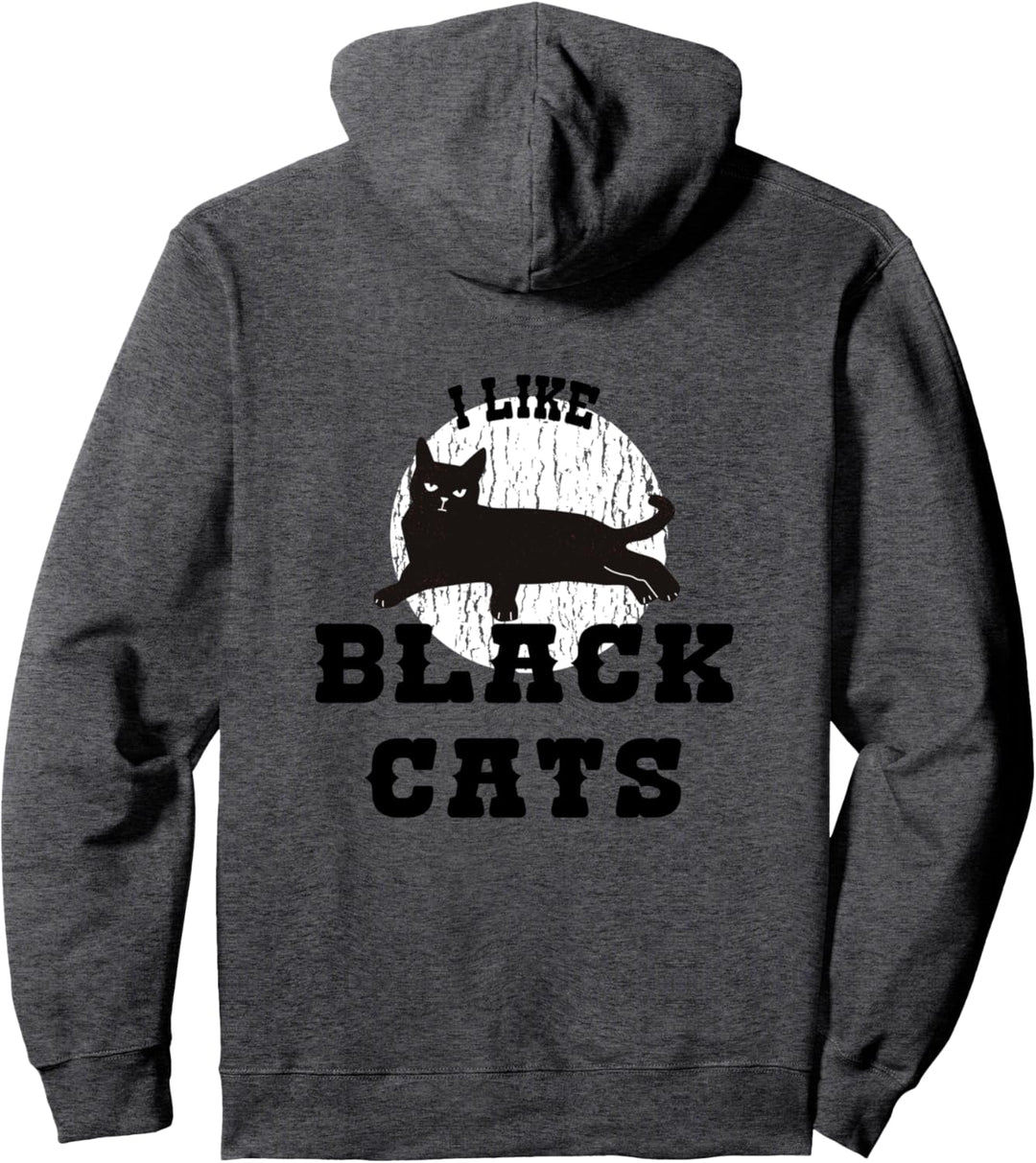I Like Black Cats - Ich mag schwarze Katzen - Spruch Katze Pullover Hoodie