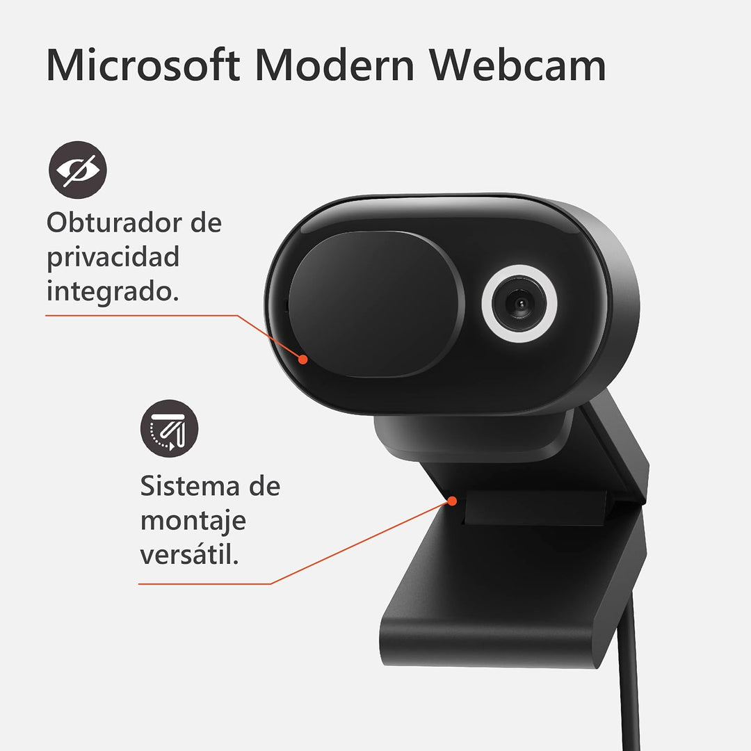 MICROSOFT 8L3-00005 - Modern Webcam, DFOV of 78° (HFOV 69°, 16:9 Aspect Ratio), schwarz