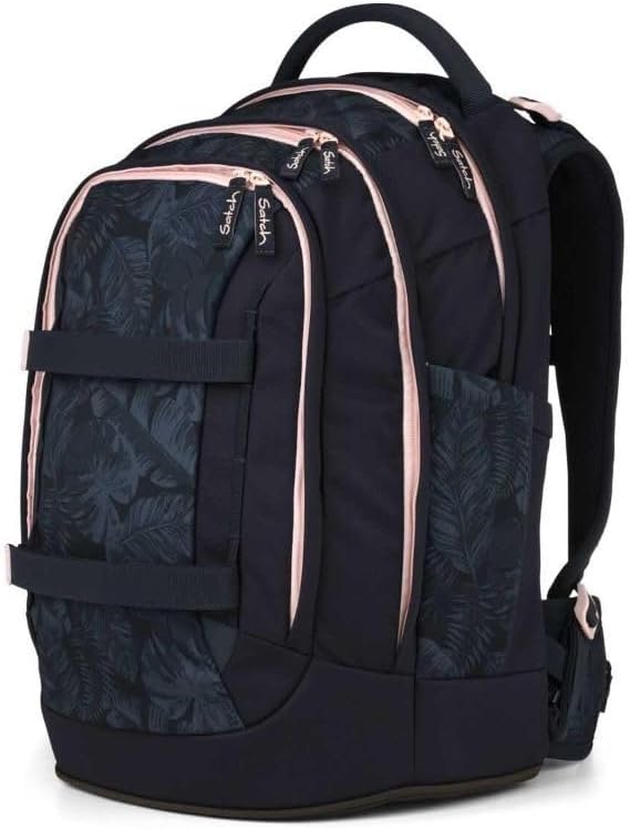 Satch Pack Schulrucksack Set 2tlg. inkl. Schlamperbox (Midnight Jungle), Midnight Jungle