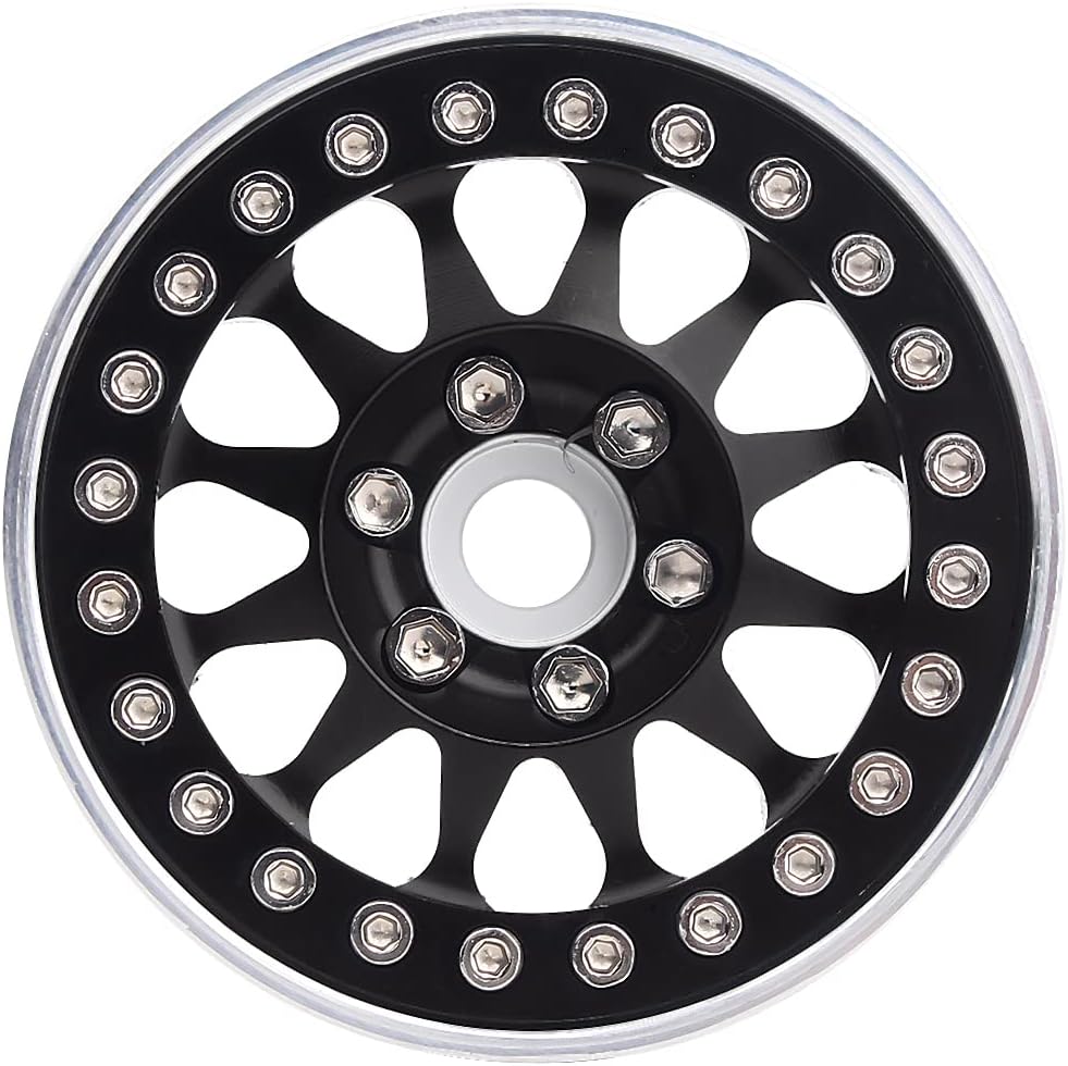 INJORA RC Felgen 4 Stücke 1,9 Beadlock Felgen Metallische Räder Felge Set für 1:10 RC Crawler Axial