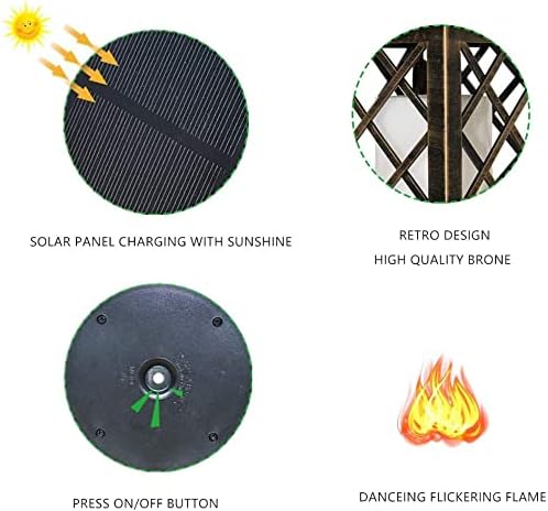 Solarbaby Solar Garten Lichter, Outdoor Laterne Flamme Solar Lichter Metall Hängende Laterne Outdoor