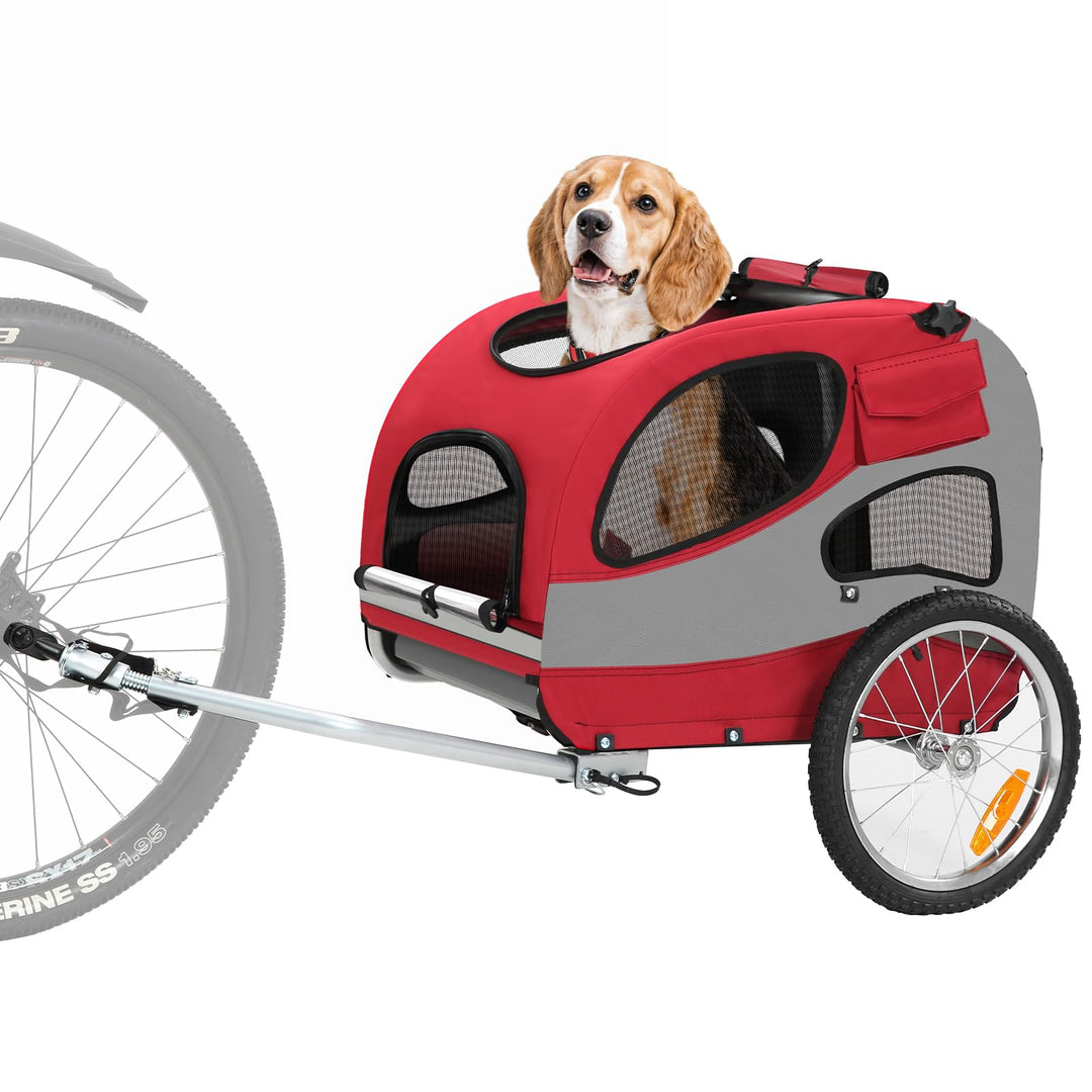 SEPNINE® Fahrradanhänger für Hunde, Hundeanhänger für Fahrrad - faltbar, mit Sicherheitsreflektoren,