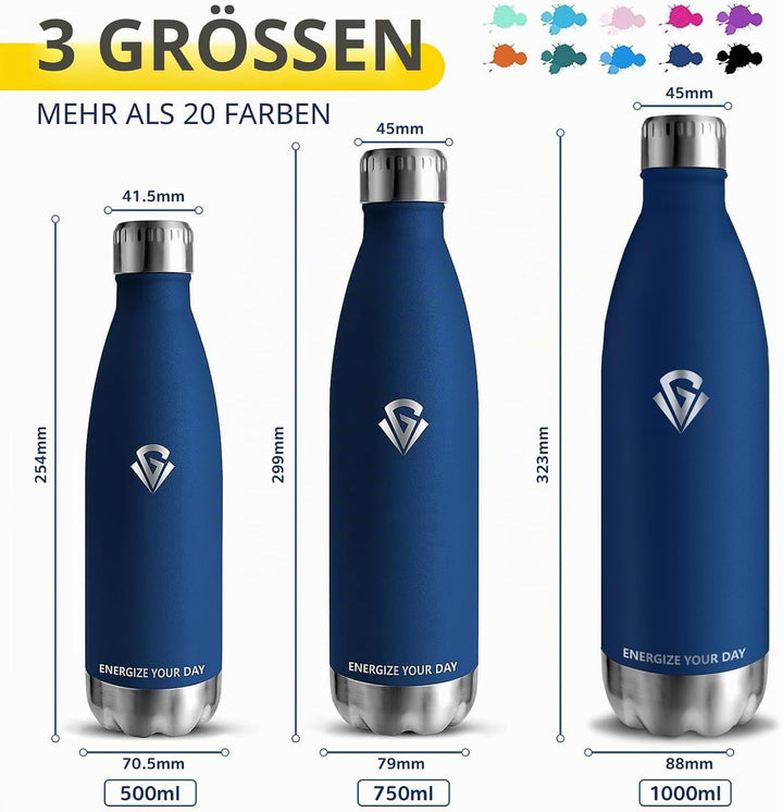 Grsta Trinkflasche, Trinkflasche Edelstahl 1l, Trinkflasche Sport BPA-Freie, Kann mit Dir Tragen, Tr