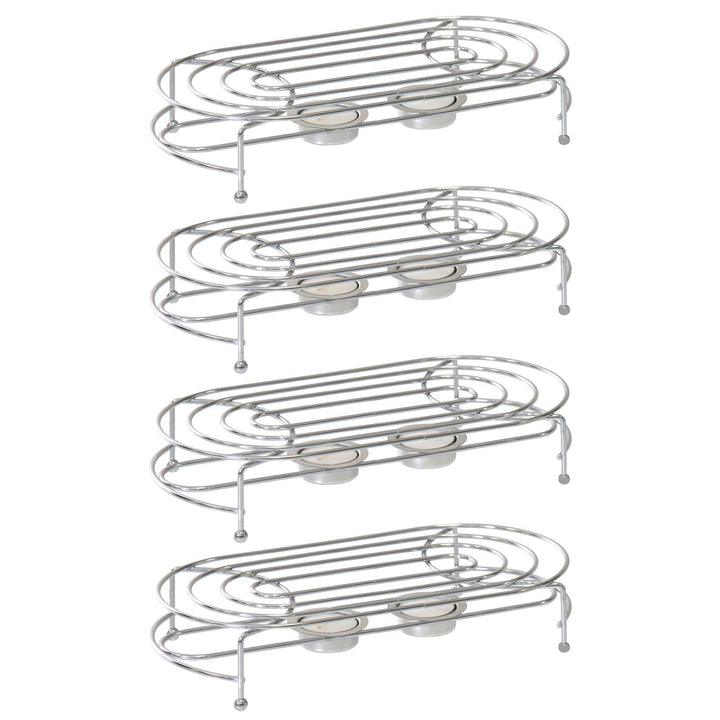 4X Stövchen Verchromt 2-Flammig Inkl. Teelichthalter Teewärmer Speisenwärmer Tee Kaffee Warmhaltepla