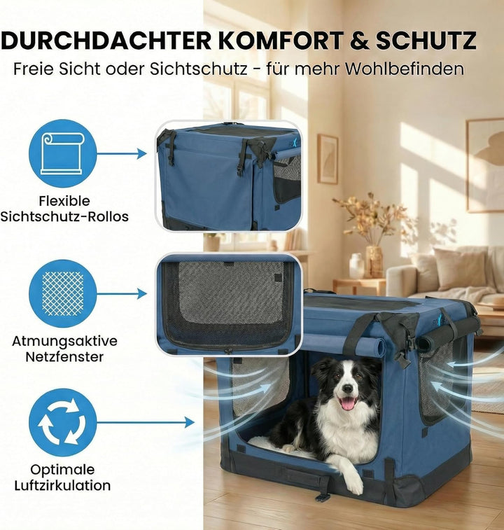 Foxdevil by xonic® Faltbare Hundebox/Katzenbox für kleine, mittelgrosse und grosse Tiere - Hundetran