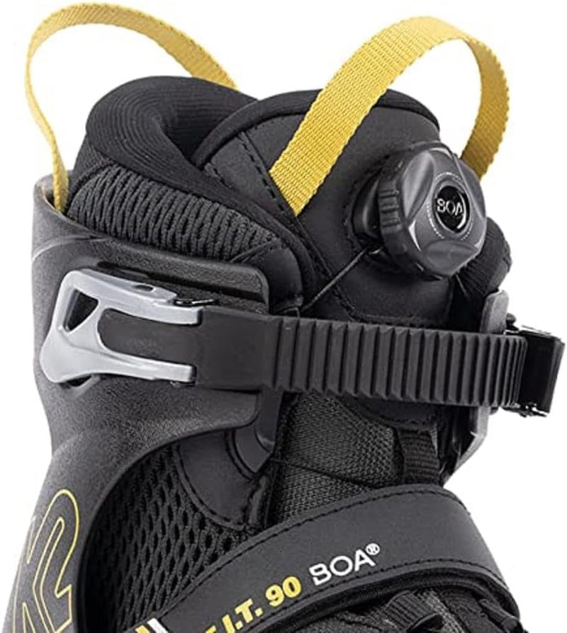 K2 Herren F.i.t. 90 Boa Inline Skates EU: 47 (UK: 11.5 / US: 12.5) grey - mustard, EU: 47 (UK: 11.5