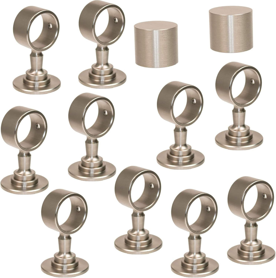 Handlaufseil Set 30mm - bestehend aus 2 Endkappen 10 Seilträger vernickelt und 10m "Nature Touch" Ha