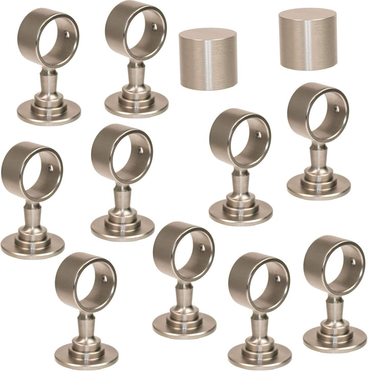 Handlaufseil Set 30mm - bestehend aus 2 Endkappen 10 Seilträger vernickelt und 10m "Nature Touch" Ha