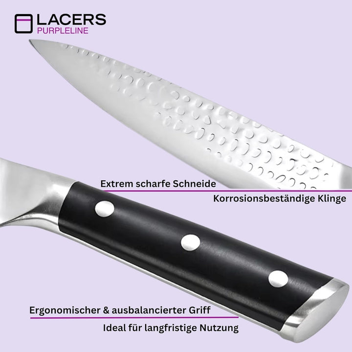 Lacers PurpleLine 6-tlg. Messerset mit Messerblock Holz – Profi Küchenmesser Set Edelstahl Scharf –