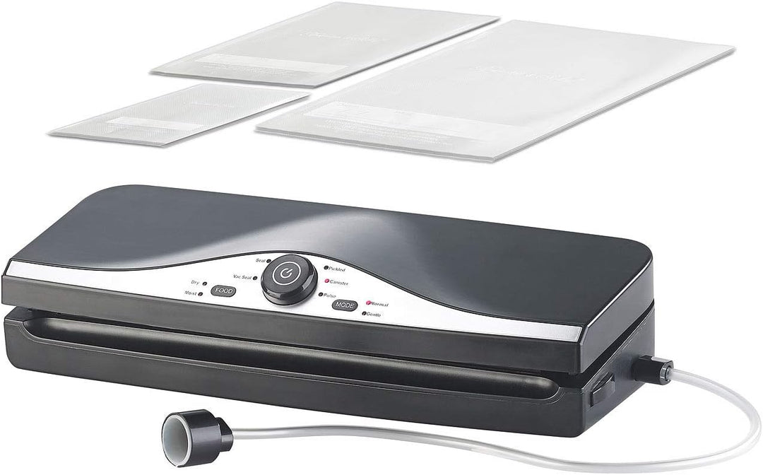 Rosenstein & Söhne Folienschweissgerät: 2in1-Vakuumierer BV-200.duo für Folien & Dosen, doppelte Nah
